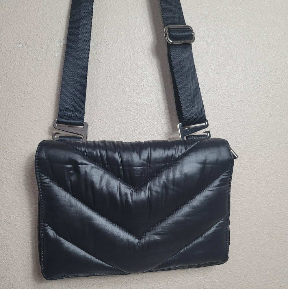 ATHLETA x Caraa Black Puffer Crossbody Bag/Purse